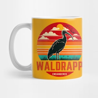 endangered birds waldrapp or northern bald ibis Mug